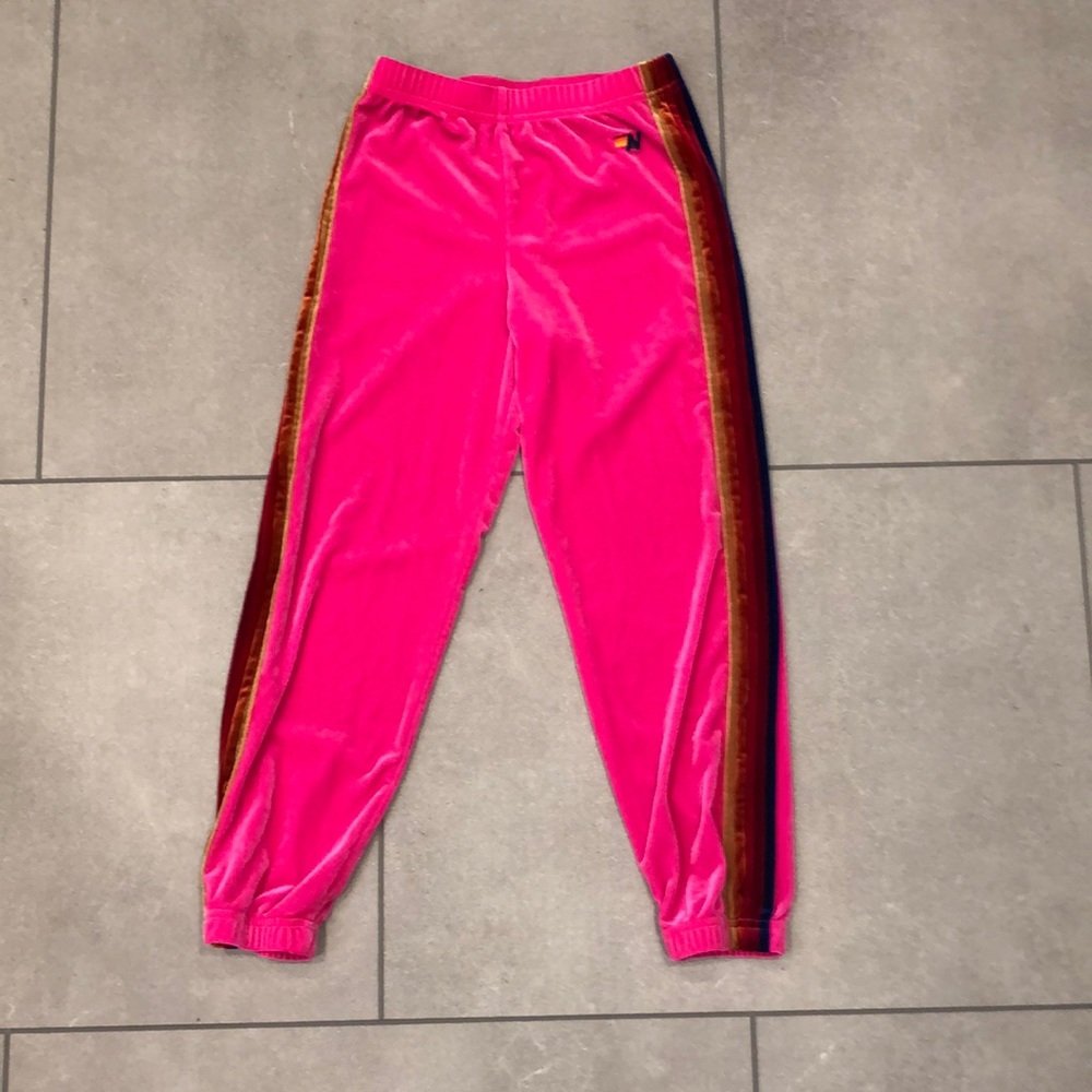 Aviator Nation girls velvet joggers